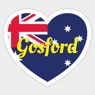 Gosford NSW Australia Australian Flag Heart Sticker